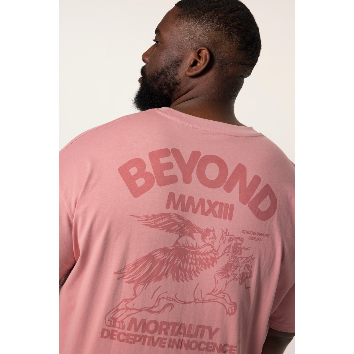 T-shirt oversize fuchsia foncé, STHUGE