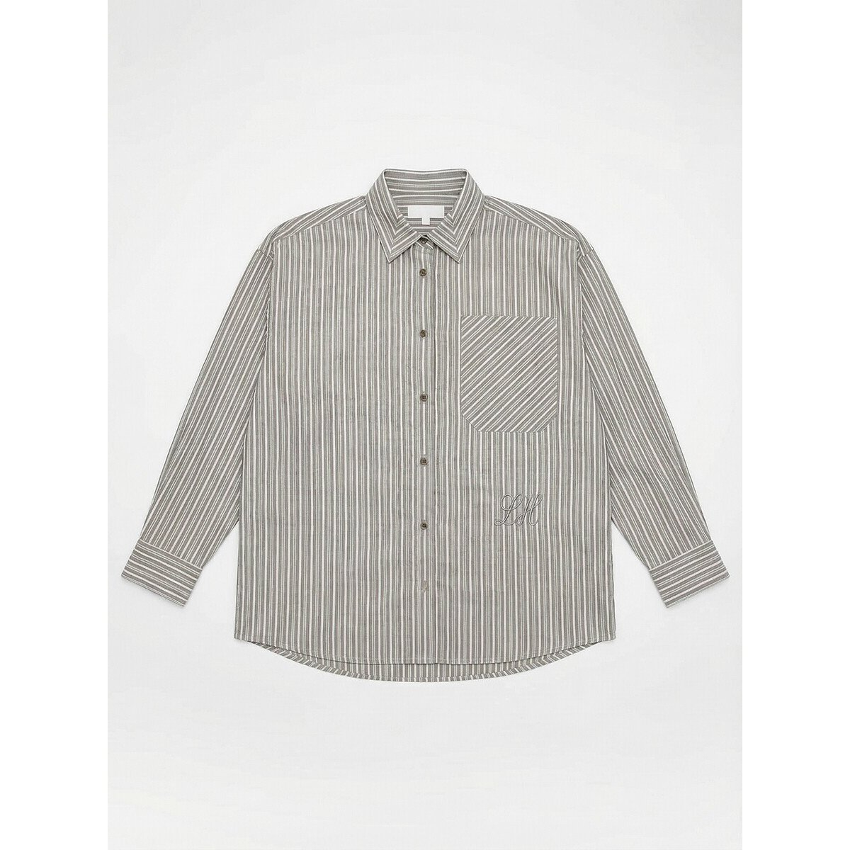 Camicia a righe a maniche lunghe, COX ecru , LEON & HARPER