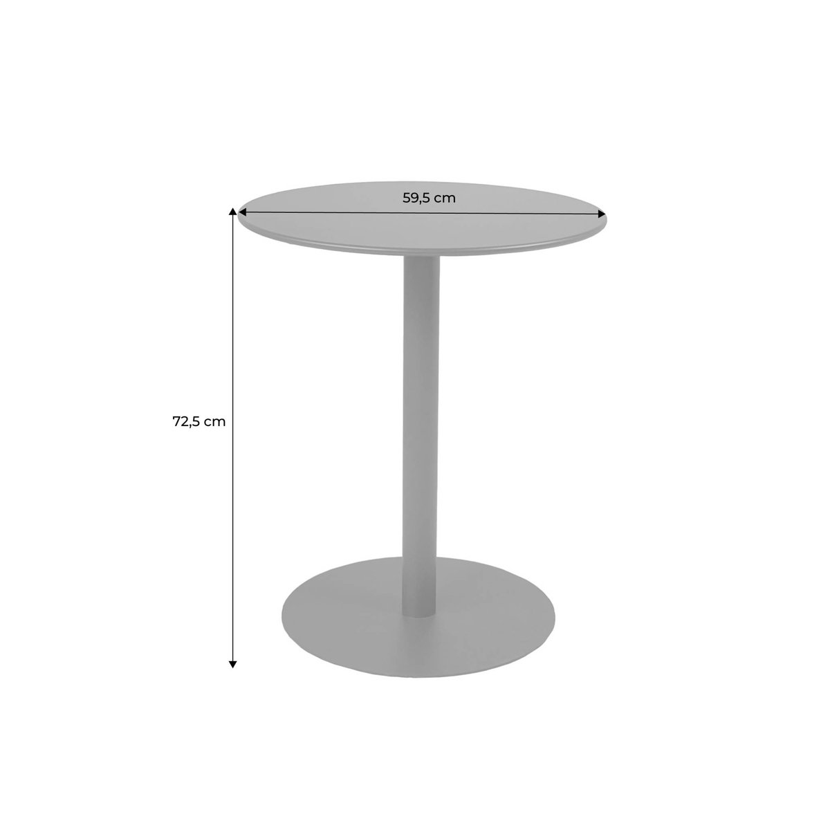 Table de jardin bistrot ronde acier 2 places intérieur/extérieur OREA anthracite, SWEEEK