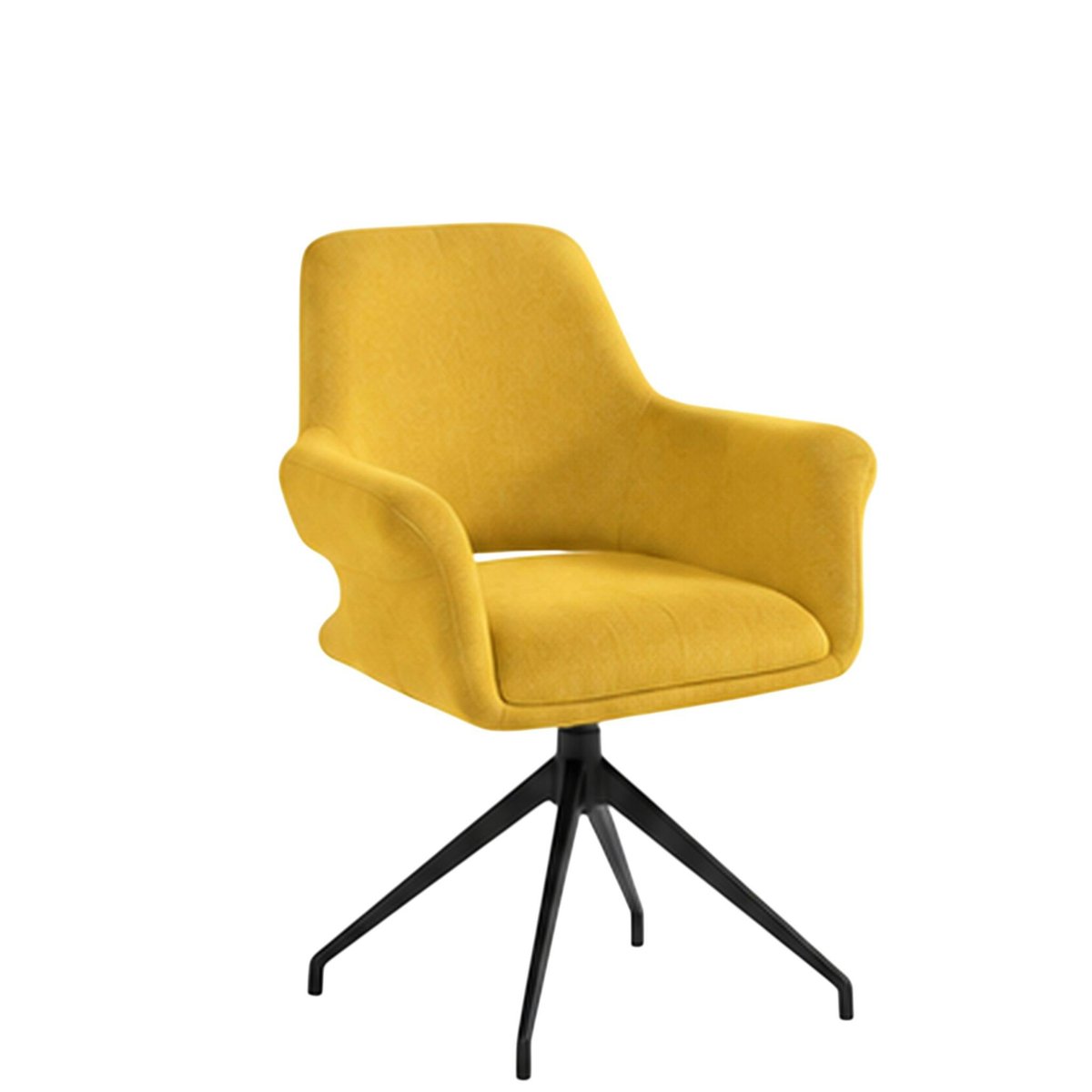 Fauteuil de table pivotant en tissu (lot de 2) AUREN moutarde, PIER IMPORT