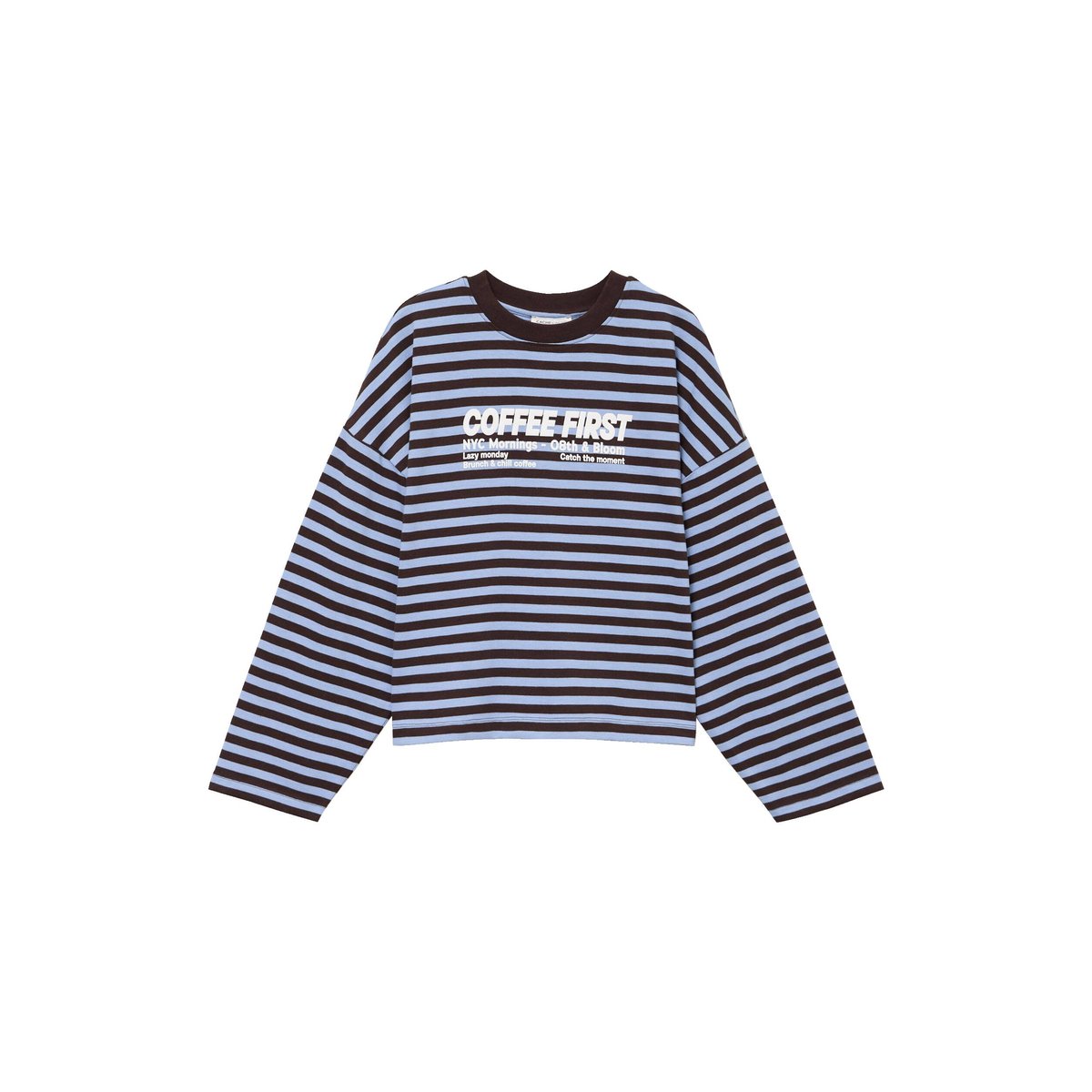 T-shirt col rond manches longues marron, CACHE CACHE