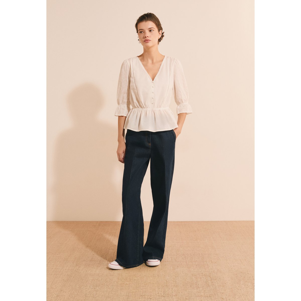 ETAM TOP A CASHA BROD - BLOUS blanc, ETAM