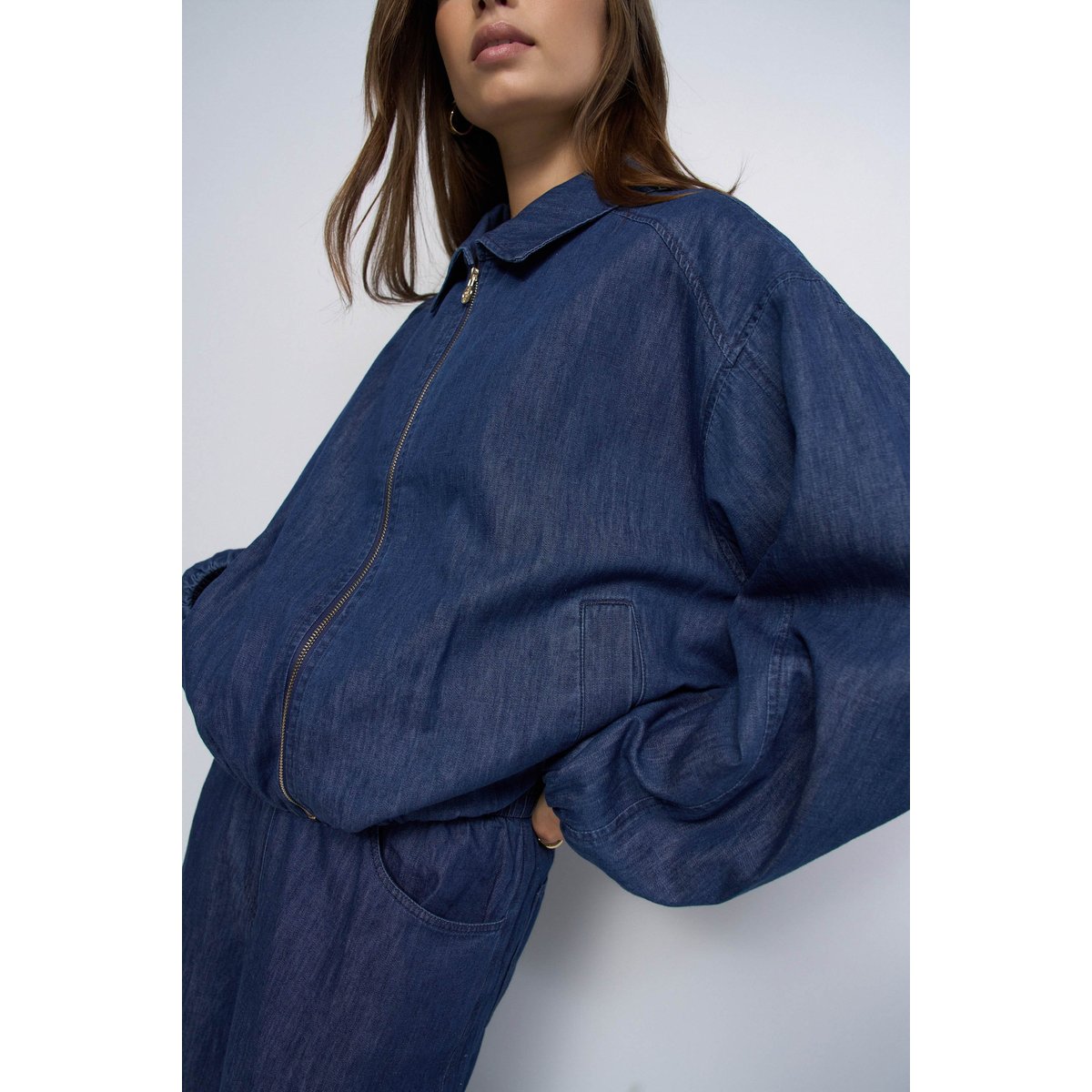 BOMBER EN DENIM bleu denim, SALSA JEANS