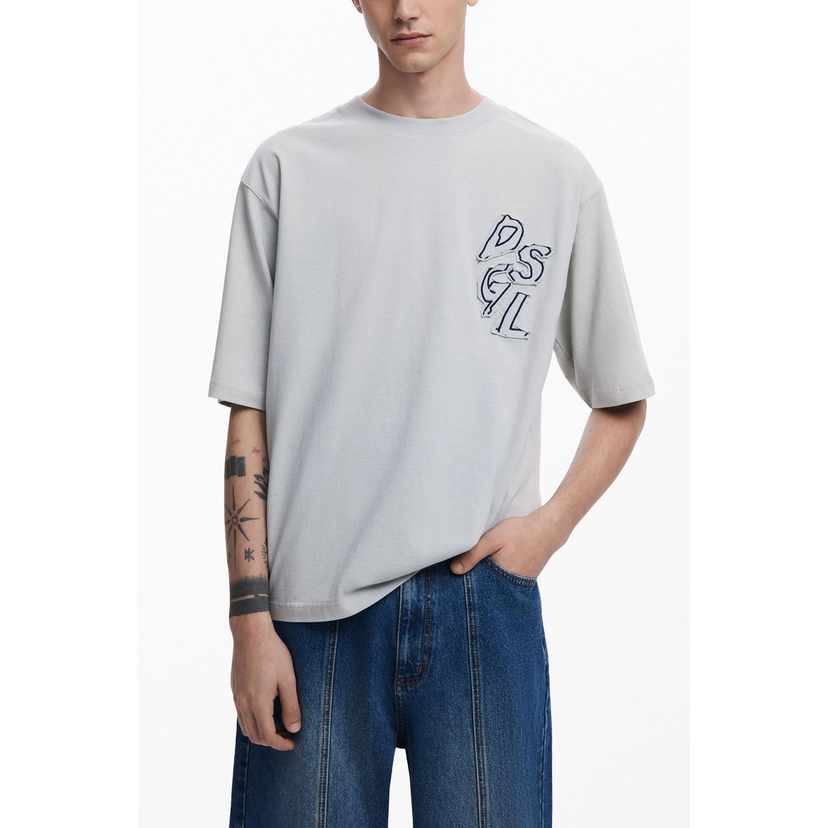 T-shirt en denim Mickey Mouse™ gris, DESIGUAL