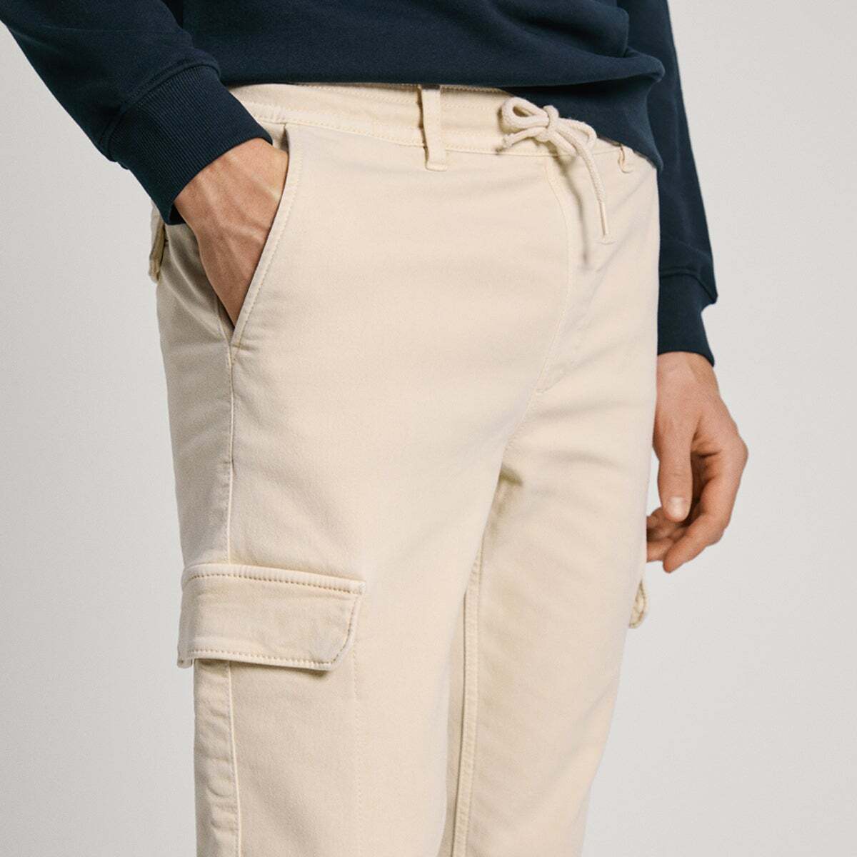 Pantalon Cargo Coupe Slim blanc ivoire, PEPE JEANS