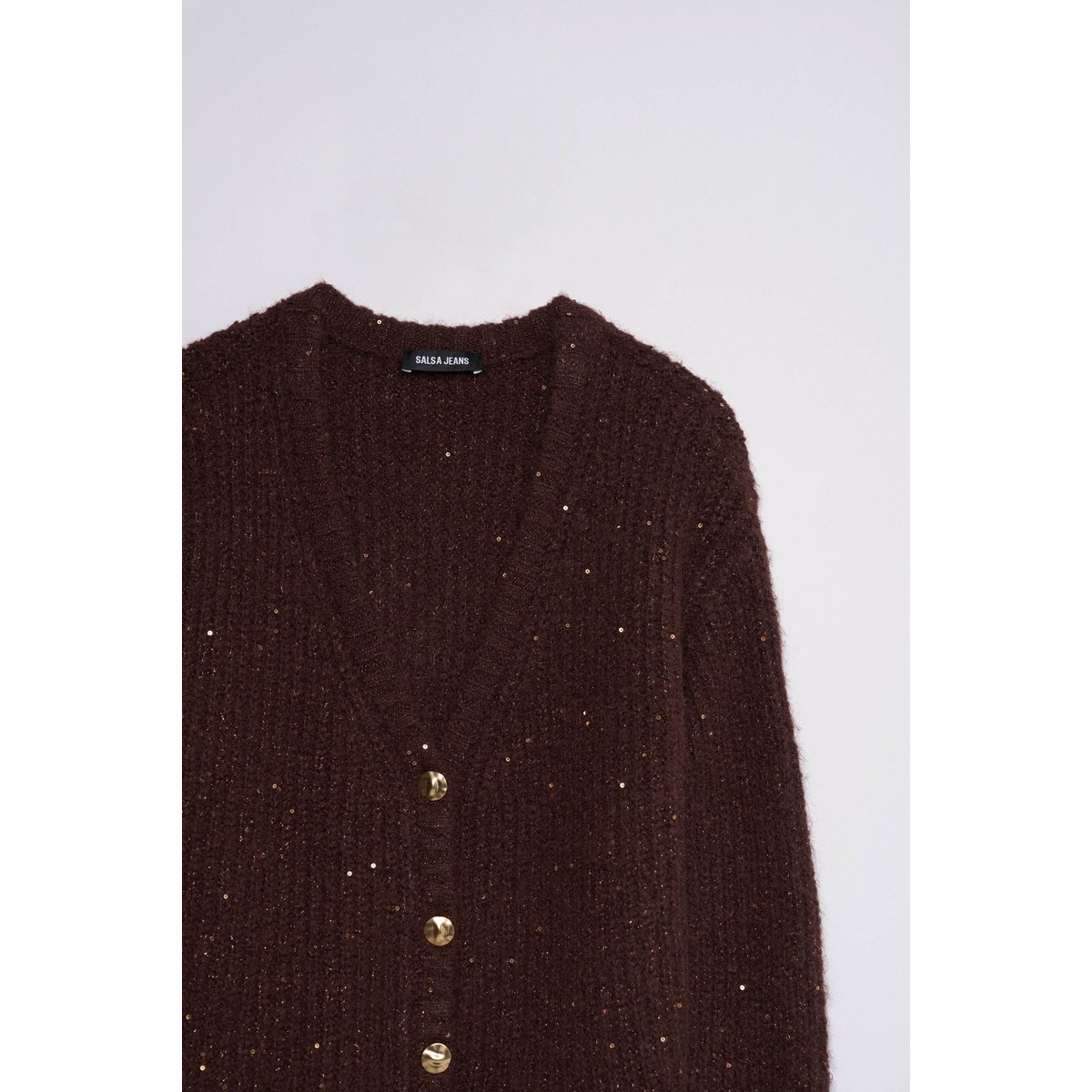 CARDIGAN À PAILLETTES marron, SALSA JEANS