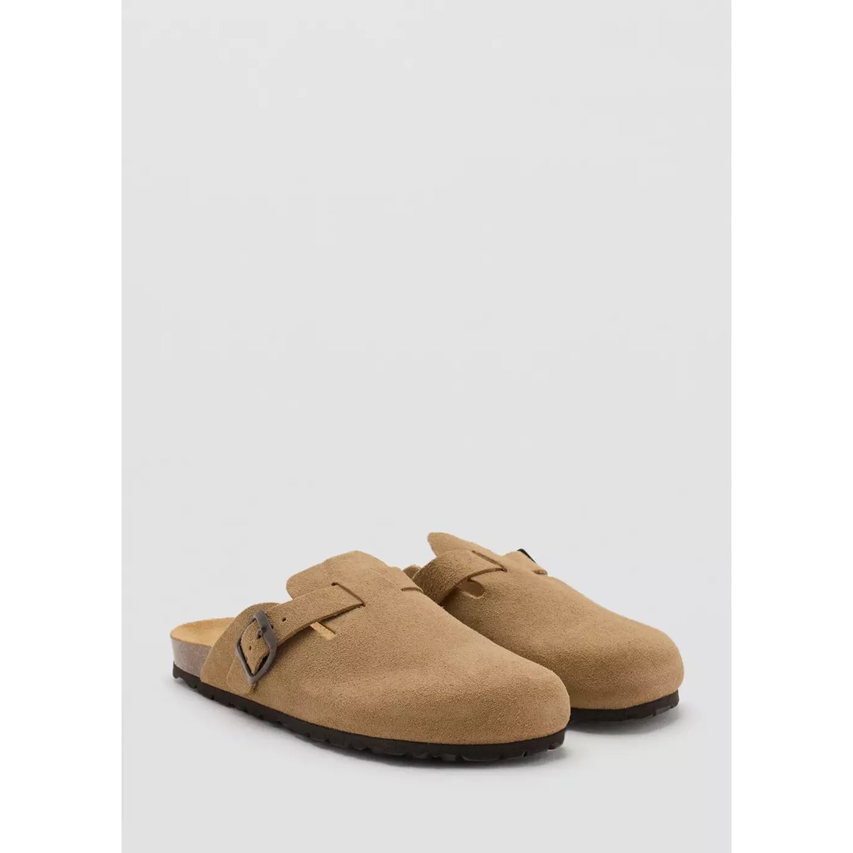 Sabots cuir boucle sable, MANGO TEEN