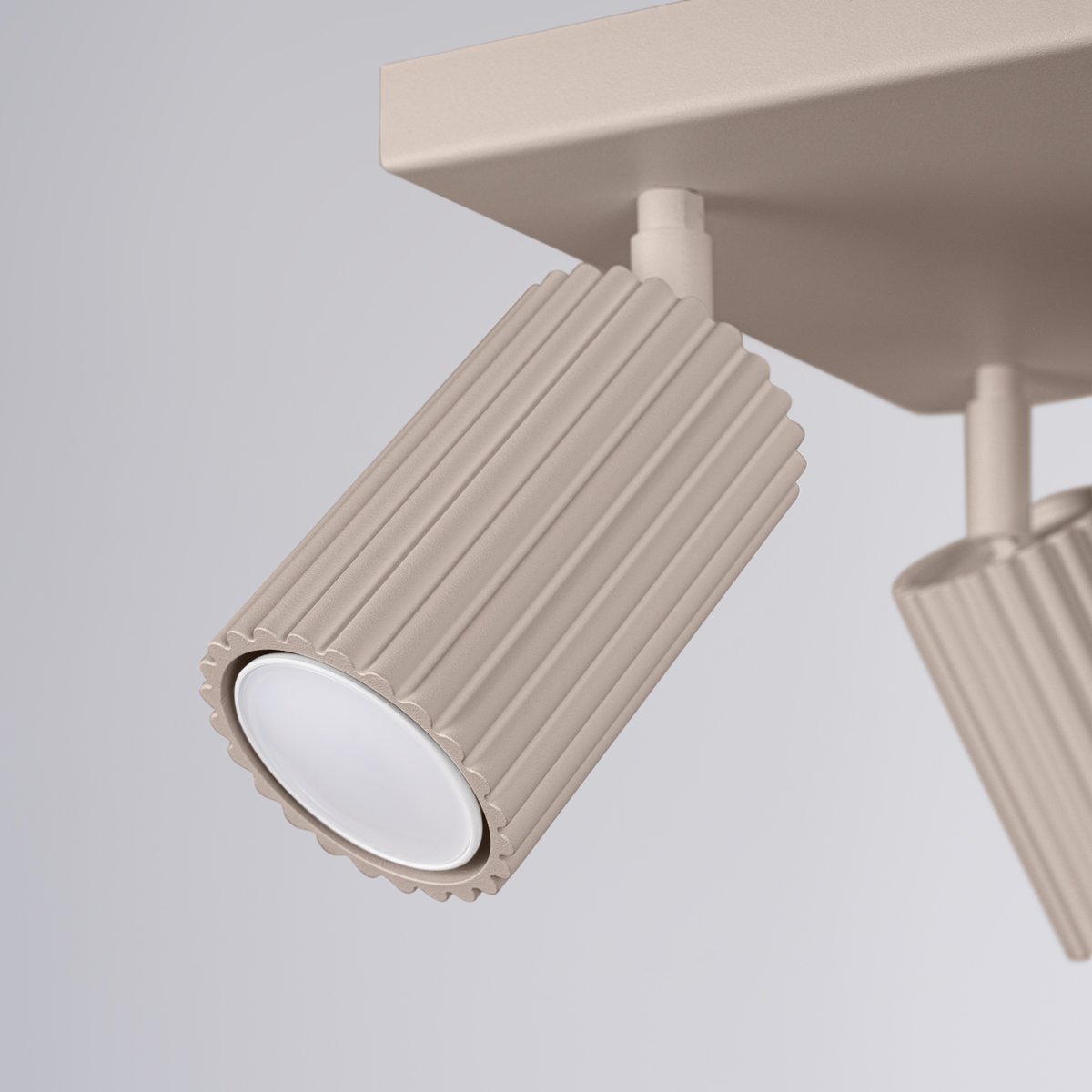 Plafonnier Aluminium Taupe GU10 4 Karbon marron, EDEN