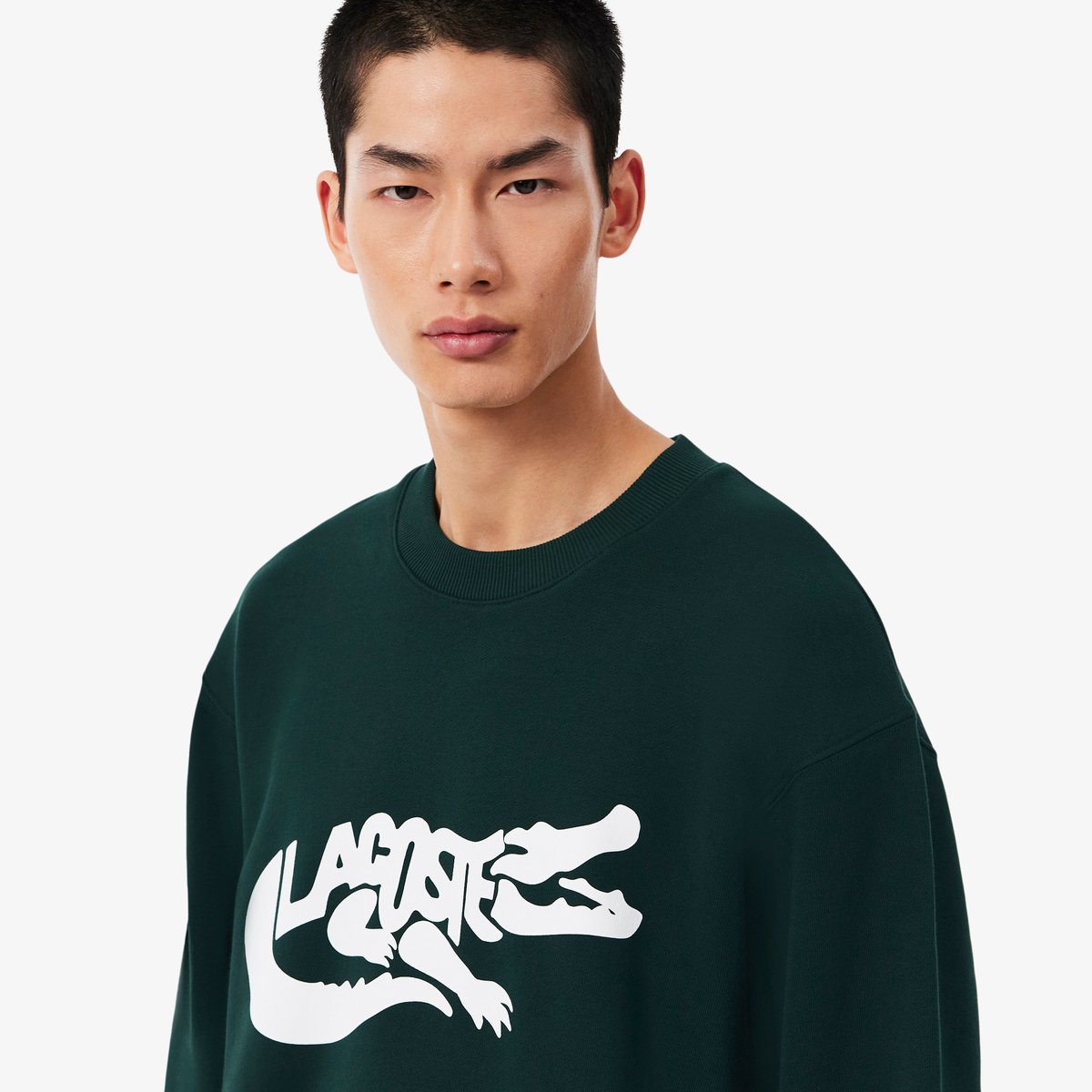 Sweatshirt coton fabriqué en France vert-yzp, LACOSTE