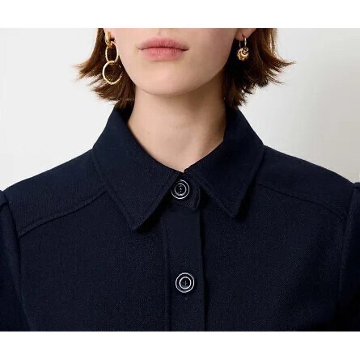 Theodore Chunky Knit Shirt navy, SESSUN