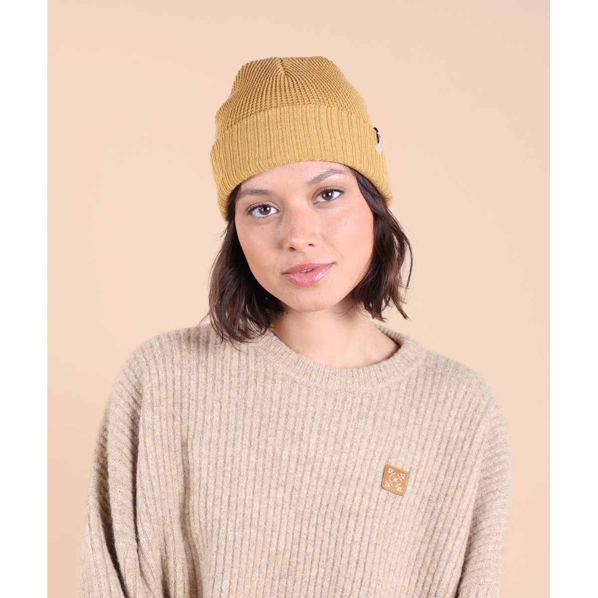Bonnet gauffré et revers Rib RIBBED honey, OXBOW