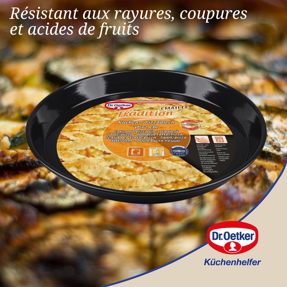 Plat à four pour tartes et pizzas noir, DR OETKER