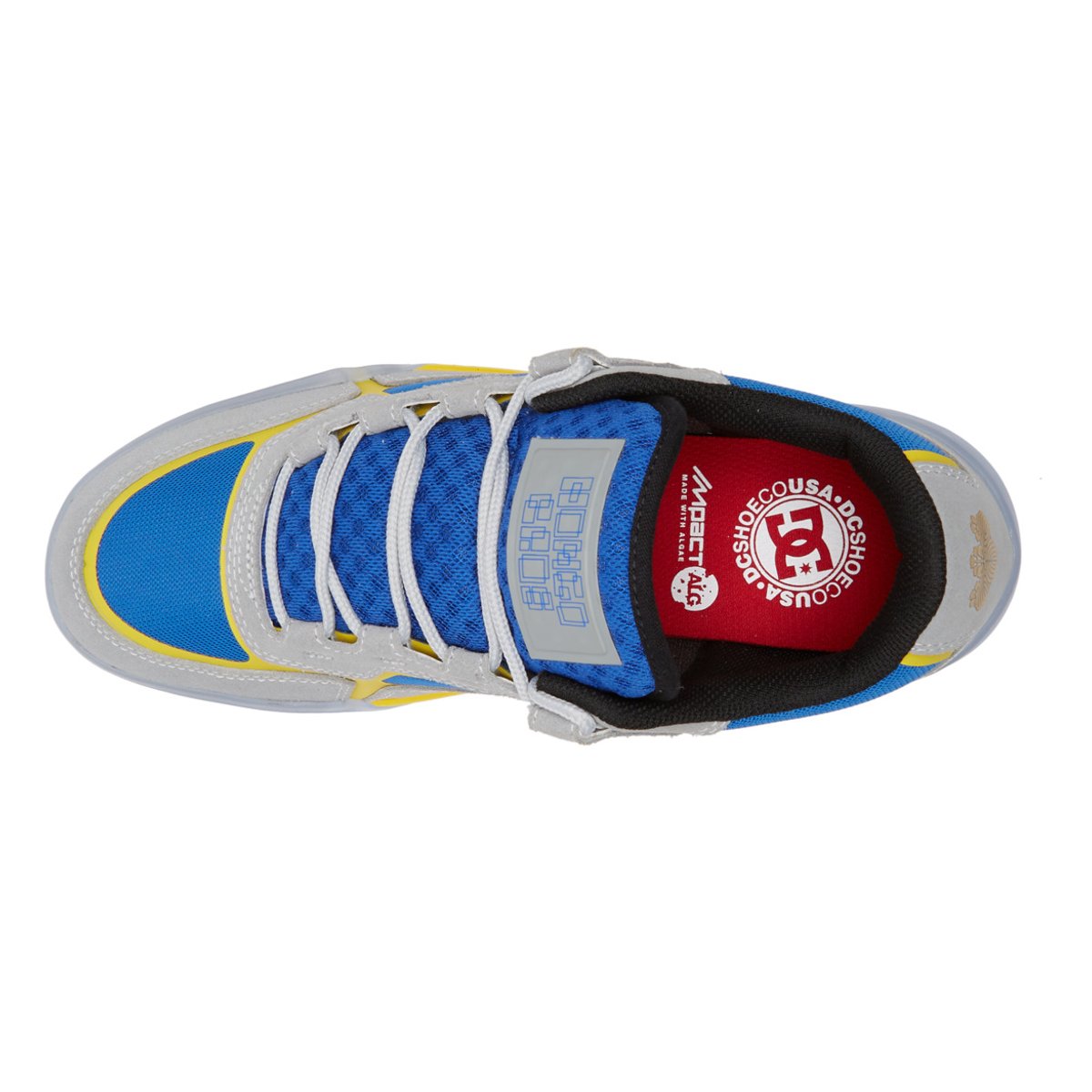 Chaussures de skate en cuir. gris grey/blue/yellow, DC SHOES
