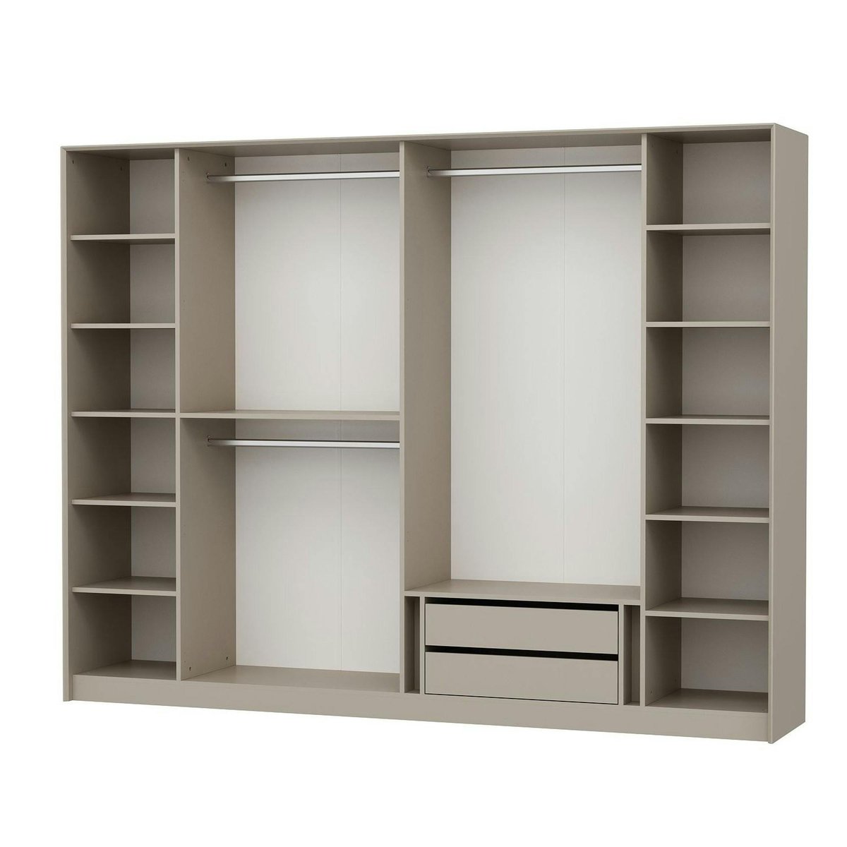 Armoire dressing blanc 4 portes verre H 210 cm BYRON blanc, PIER IMPORT