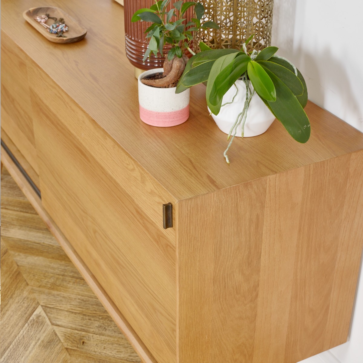 Buffet en chêne 2 portes coulissantes MATHILDE beige, ROBIN DES BOIS