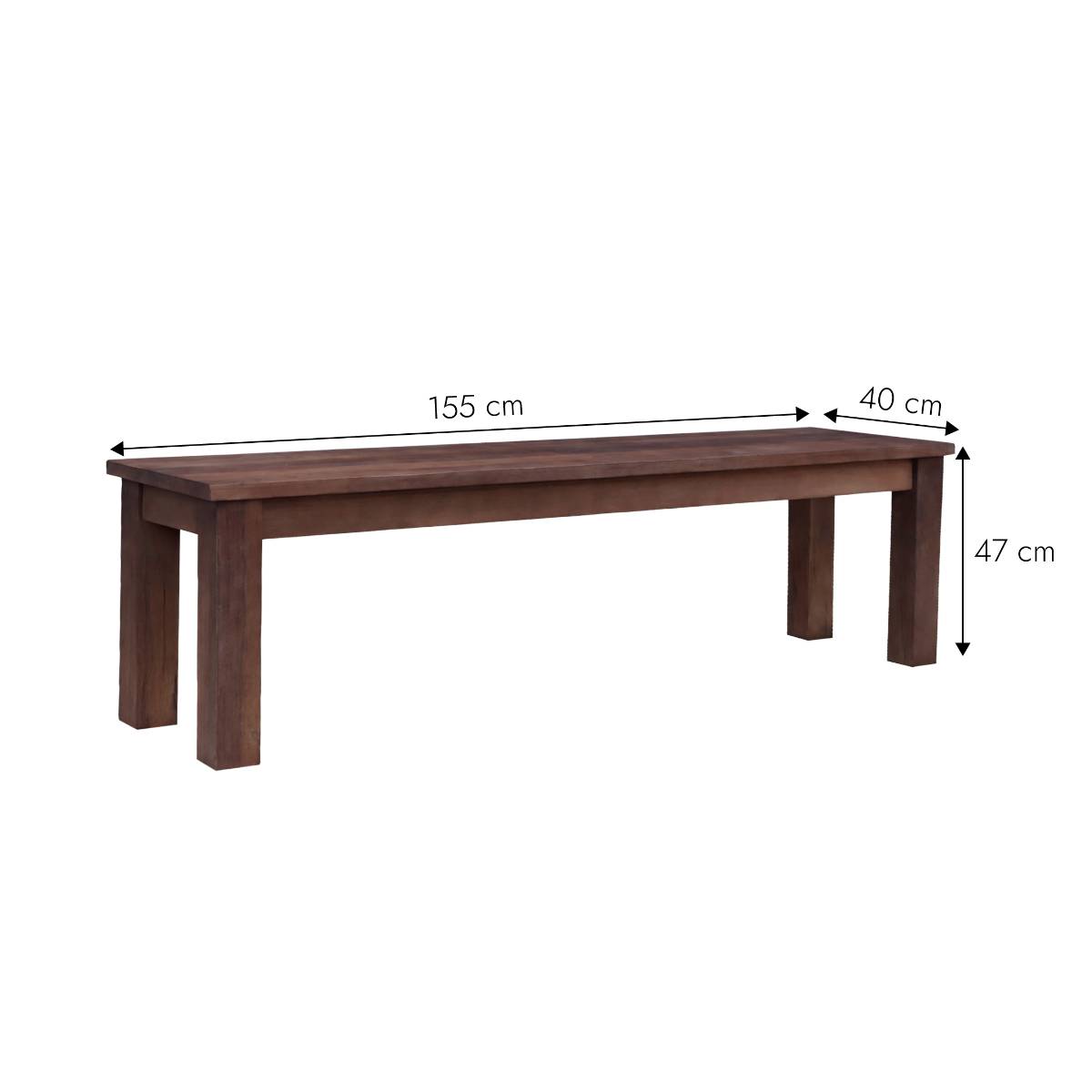 Banc en bois recyclé INDRA bois foncé, MADE IN MEUBLES 