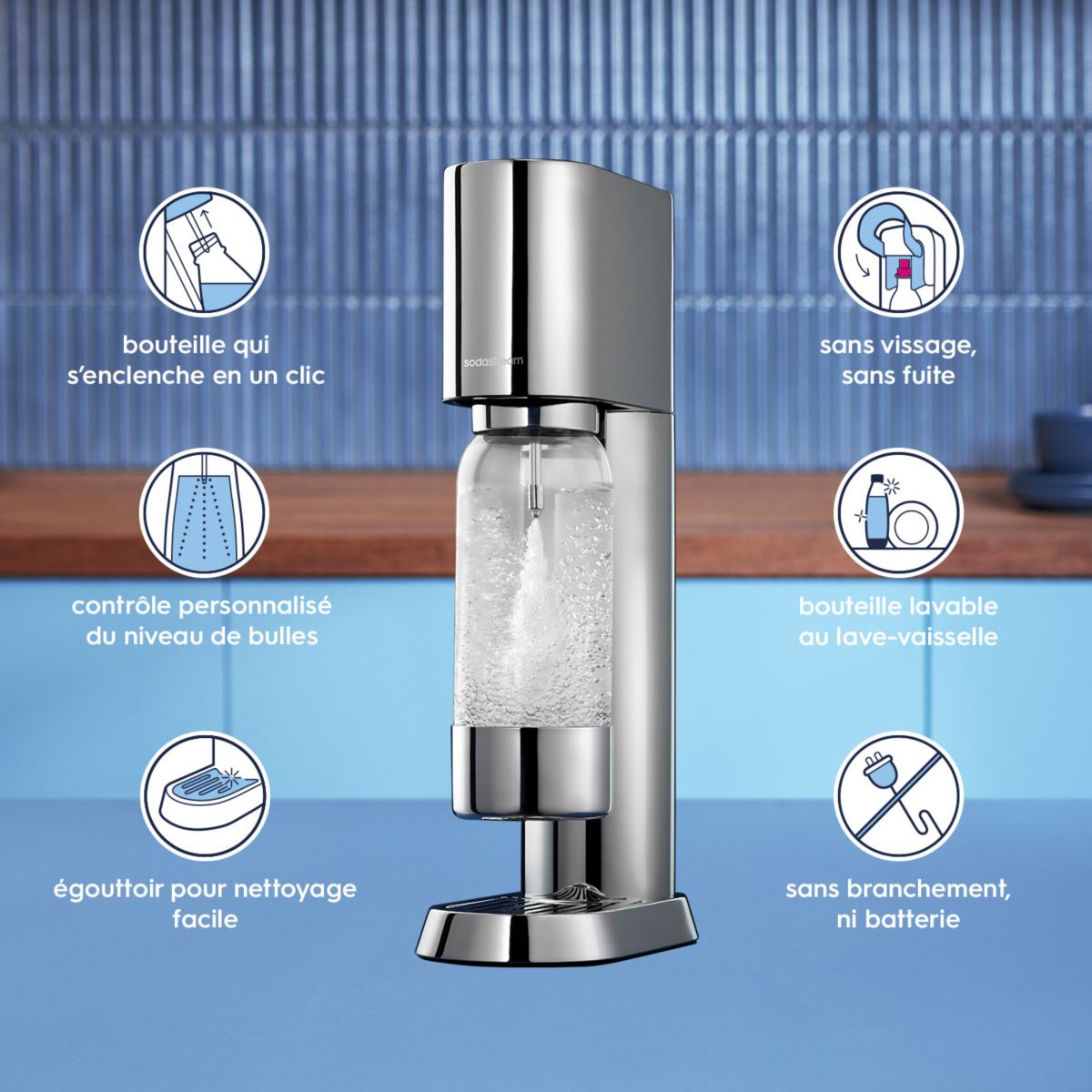 Machine à soda ENSO 1013611330 couleur unique, SODASTREAM