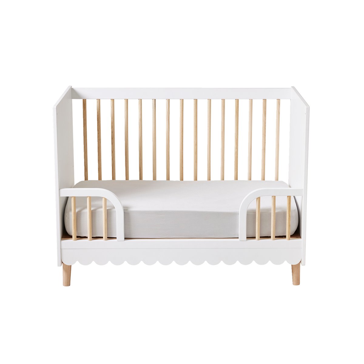 Lit bébé évolutif LIGNE FESTON blanc, VERTBAUDET