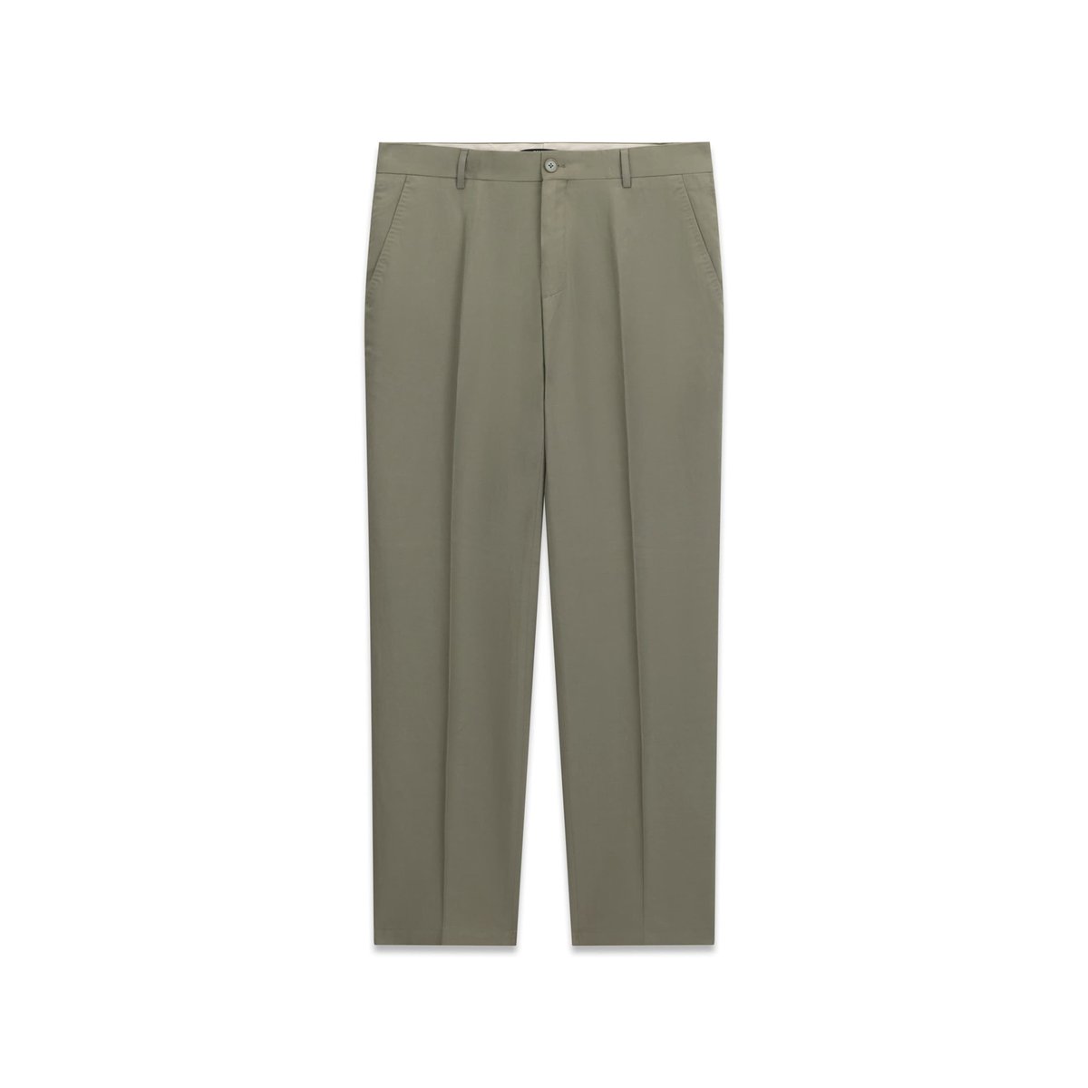 Pantalons Slim En Mélange De Lin vert olive, GUESS