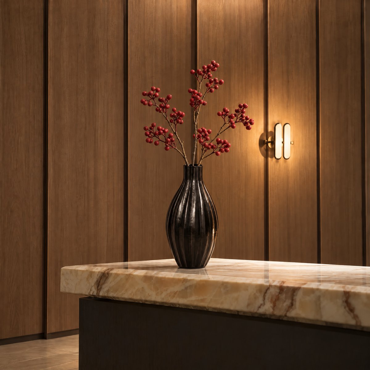 Tige de baies artificielle H50 rouge, SIA