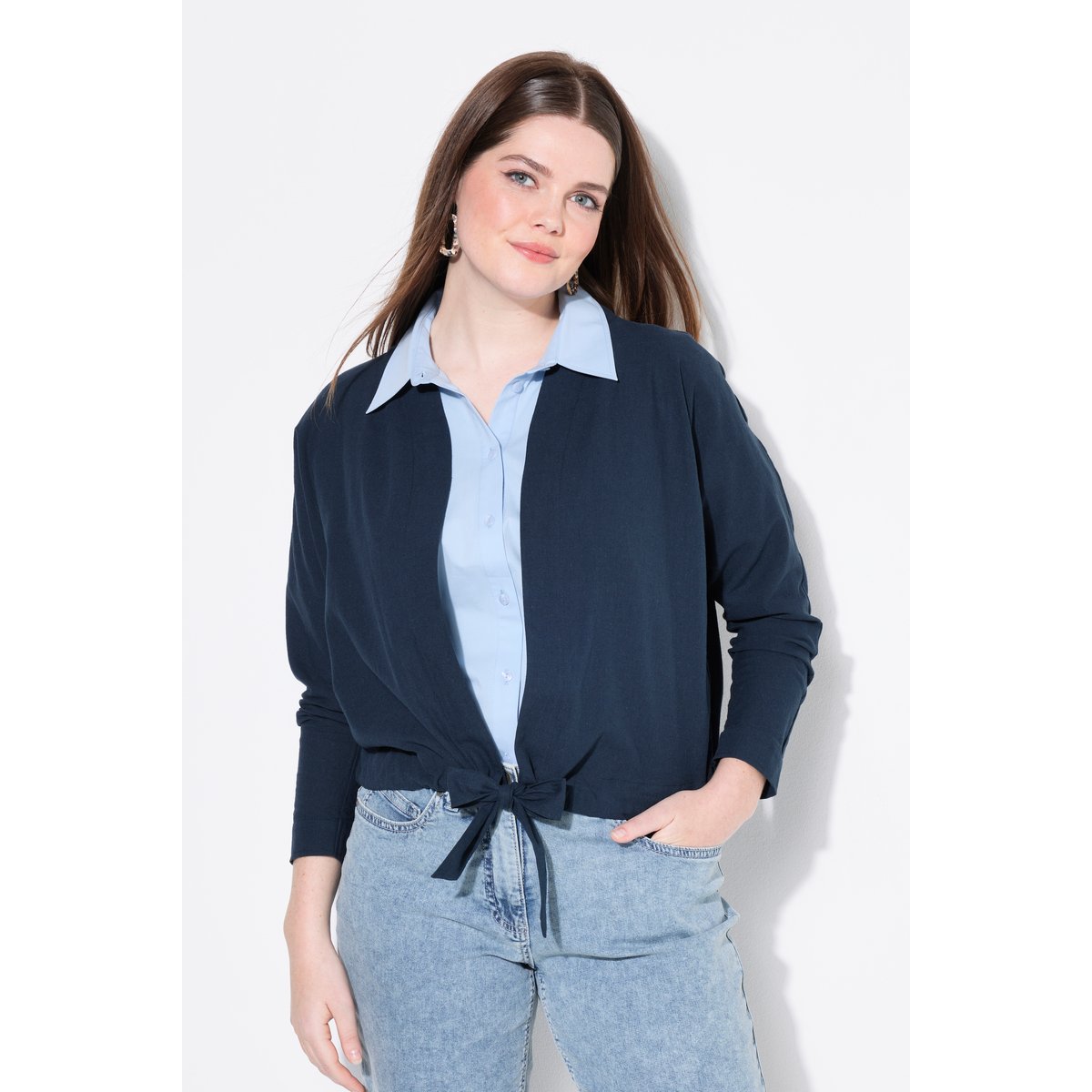 Boléro-veste, col montant marine, ULLA POPKEN