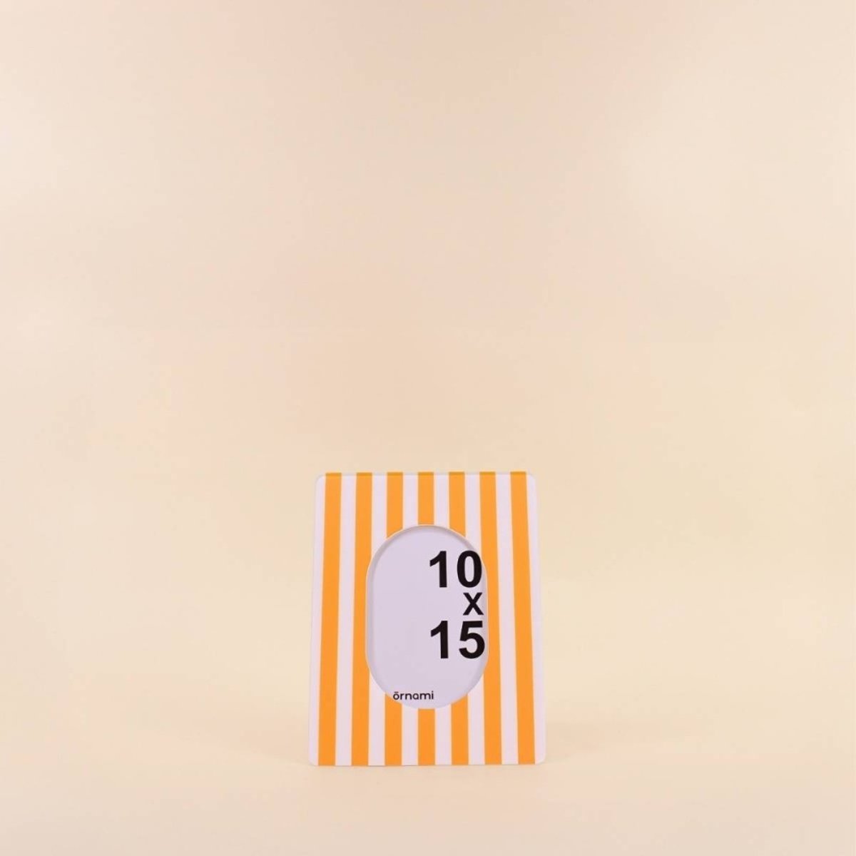 Cadre photo laqué rayé 17x22 cm jaune, ORNAMI