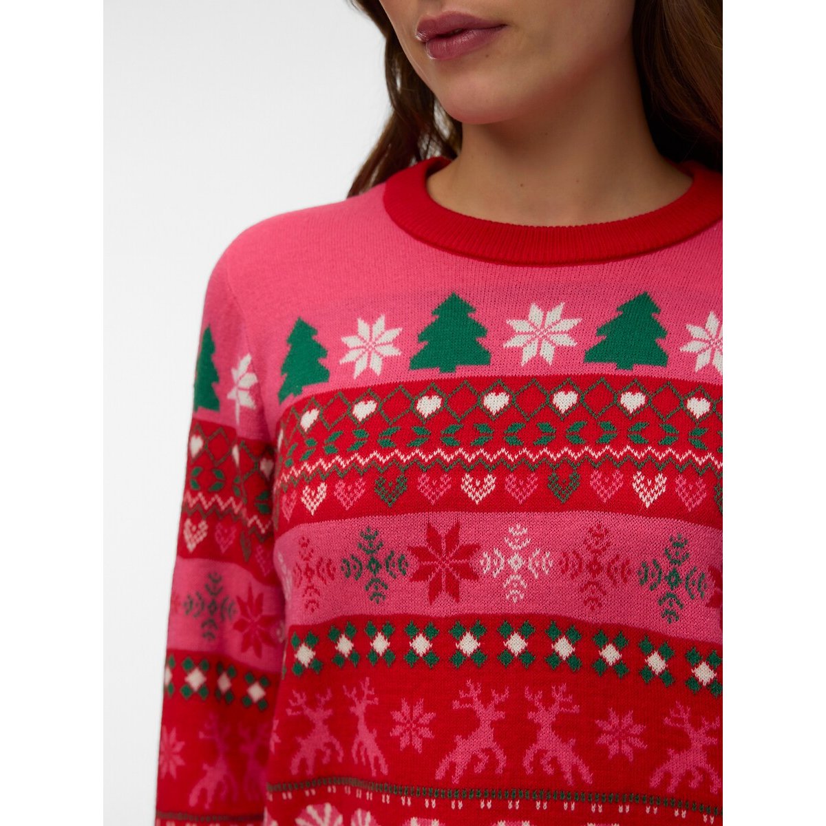 Pull de Noël rose, VERO MODA