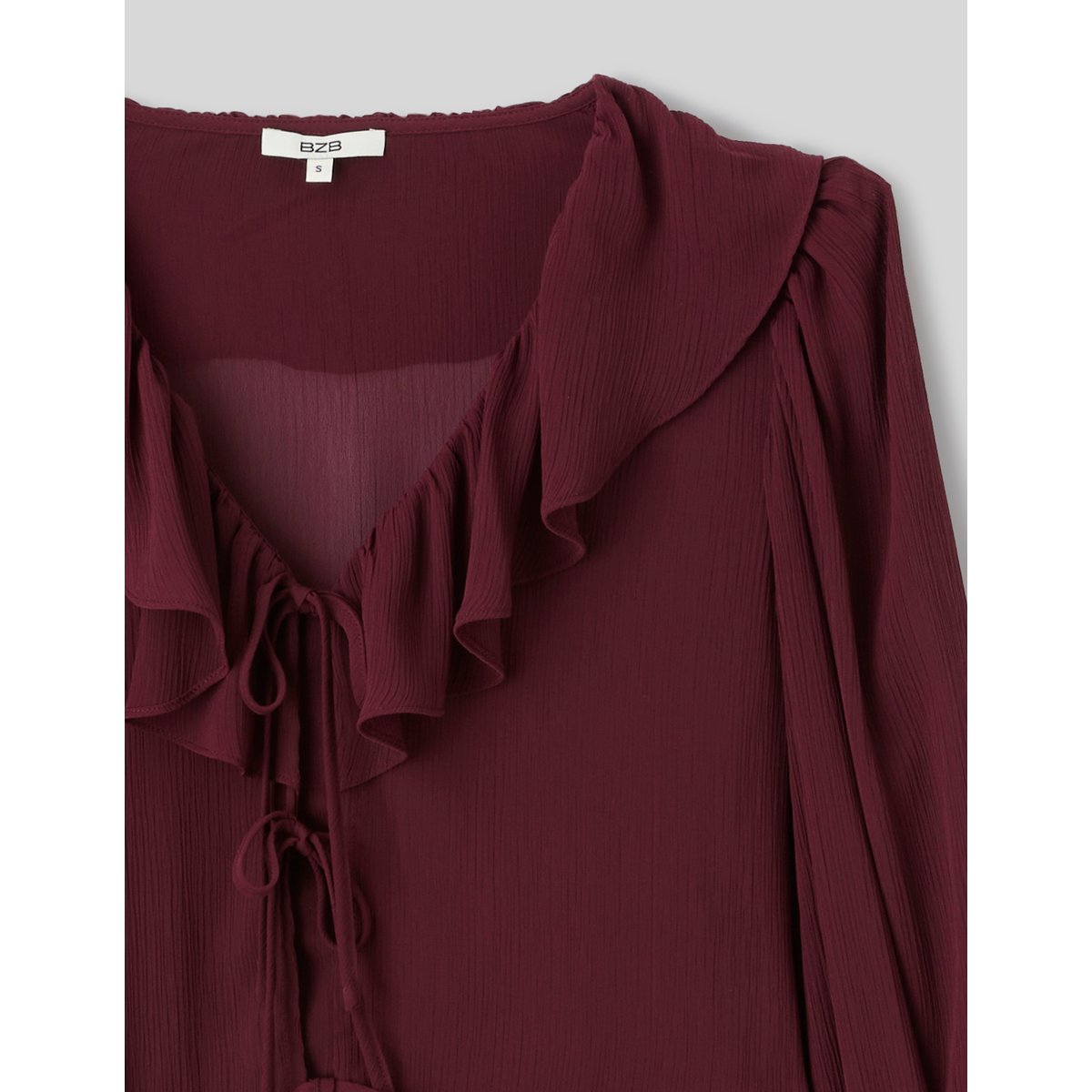 Blouse à volants bordeaux, BZB