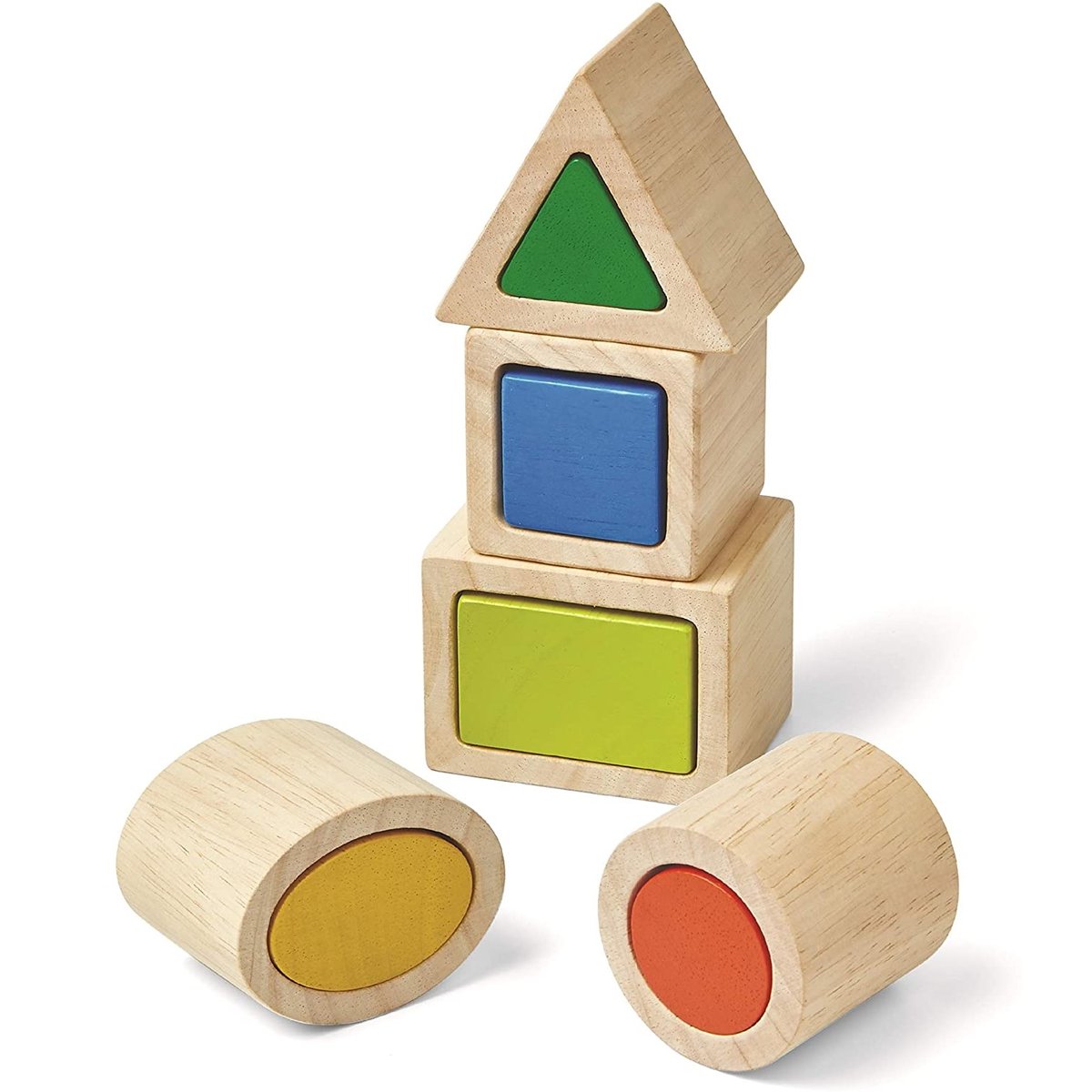 Formes géométriques à imbriquer beige, PLAN TOYS