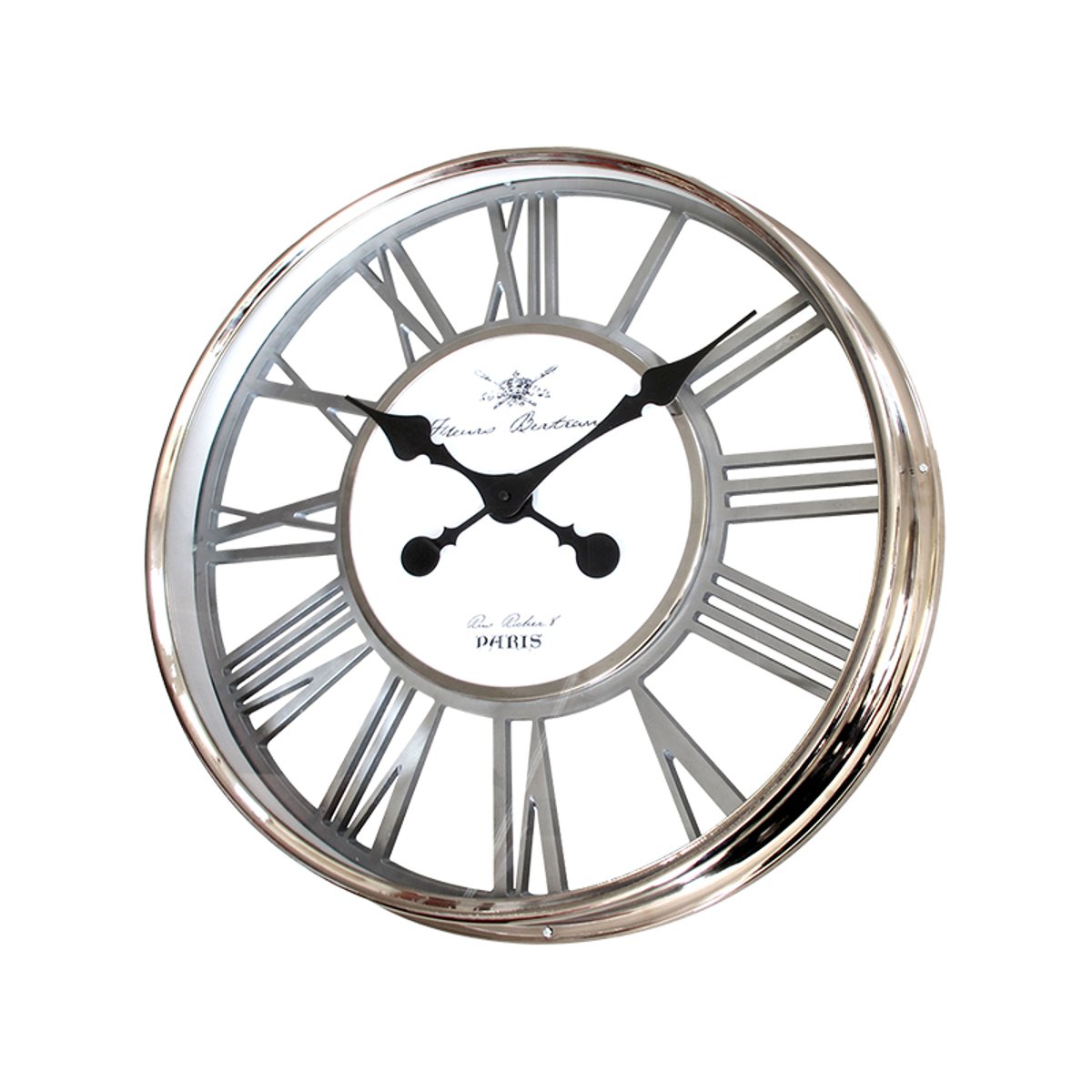 Horloge chrome ajourée 56cm argent, EMDE