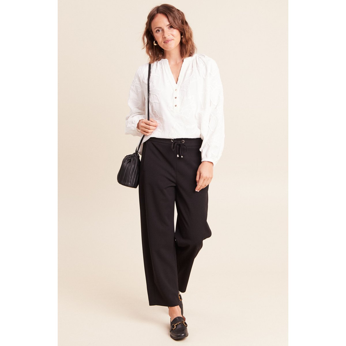 Blouse ample manches longues fluide ecru, BREAL
