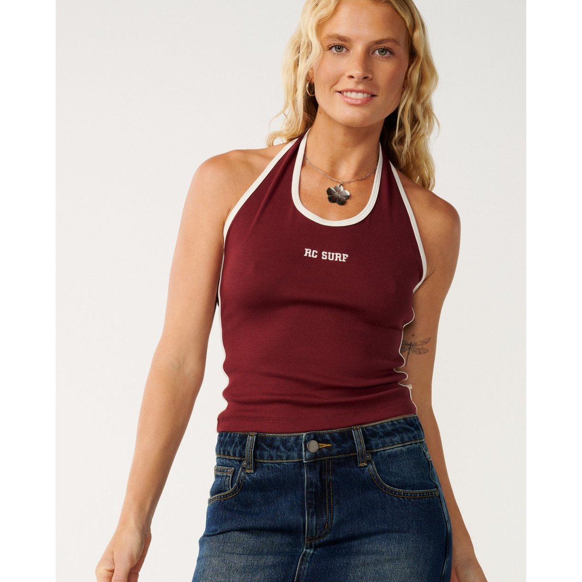 Top dos nu Samba Fitted dark plum, RIP CURL