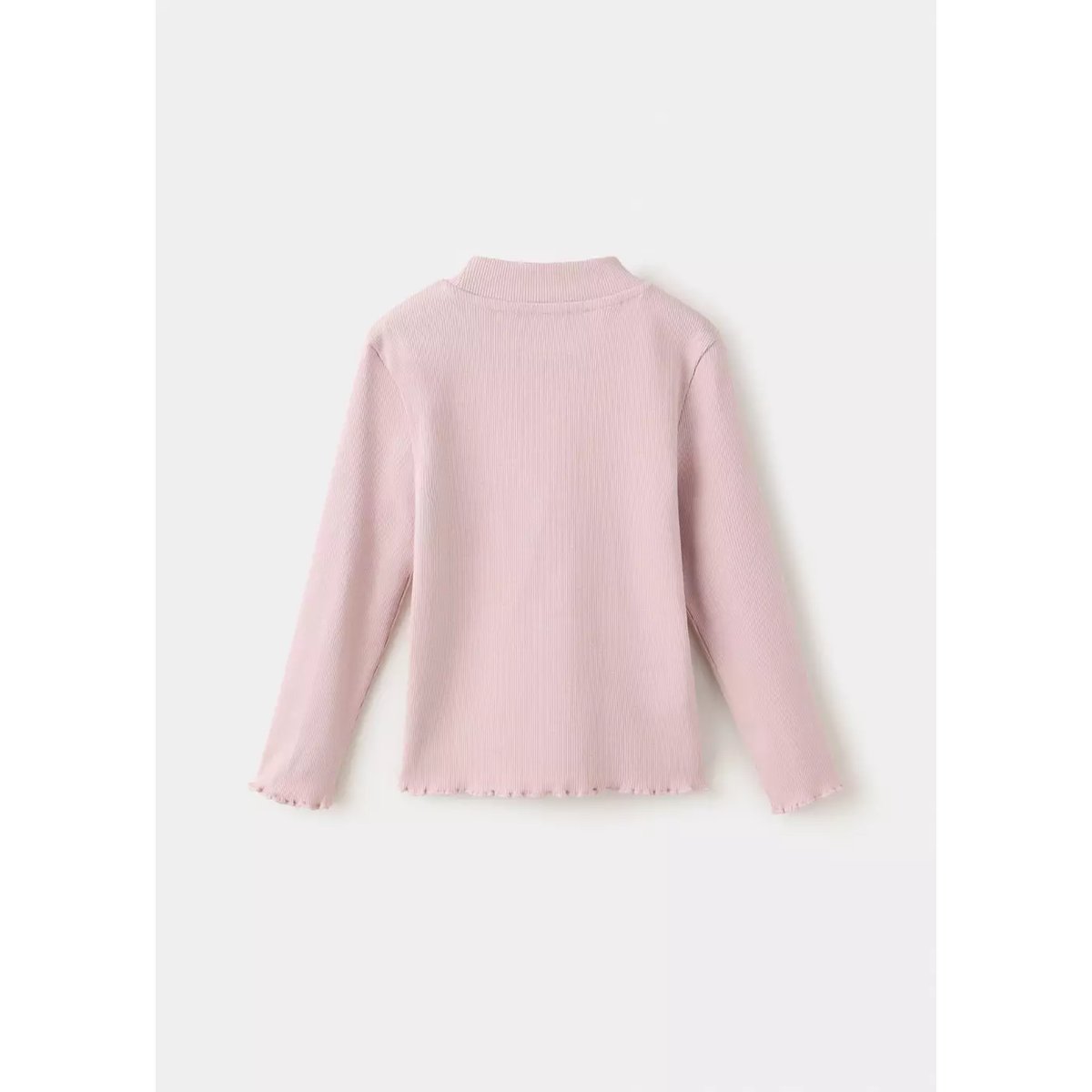 T-shirt côtelé à bordures ondulées rose, MANGO BABY