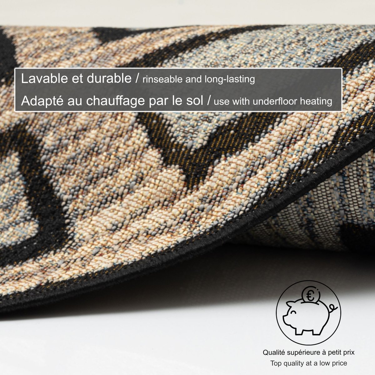 Tapis d'extérieur tissé plat à motifs géométriques - AURORA beige, GINO FALCONE