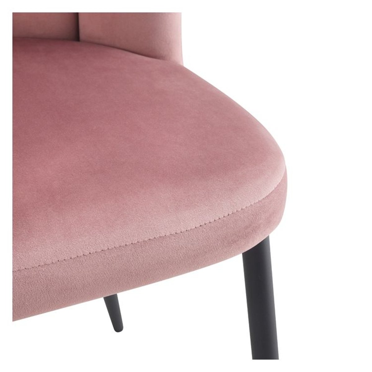 Lot de 2 chaises en velours et pieds en métal - ROSY vieux rose, MAISON PAVANE
