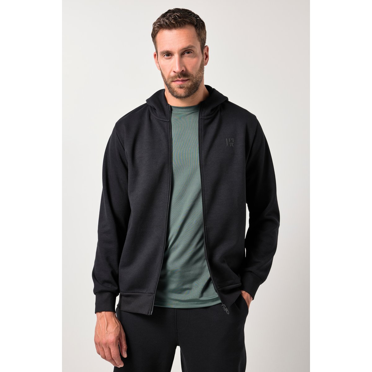 Veste de survêtement, avec capuche noir, JP1880