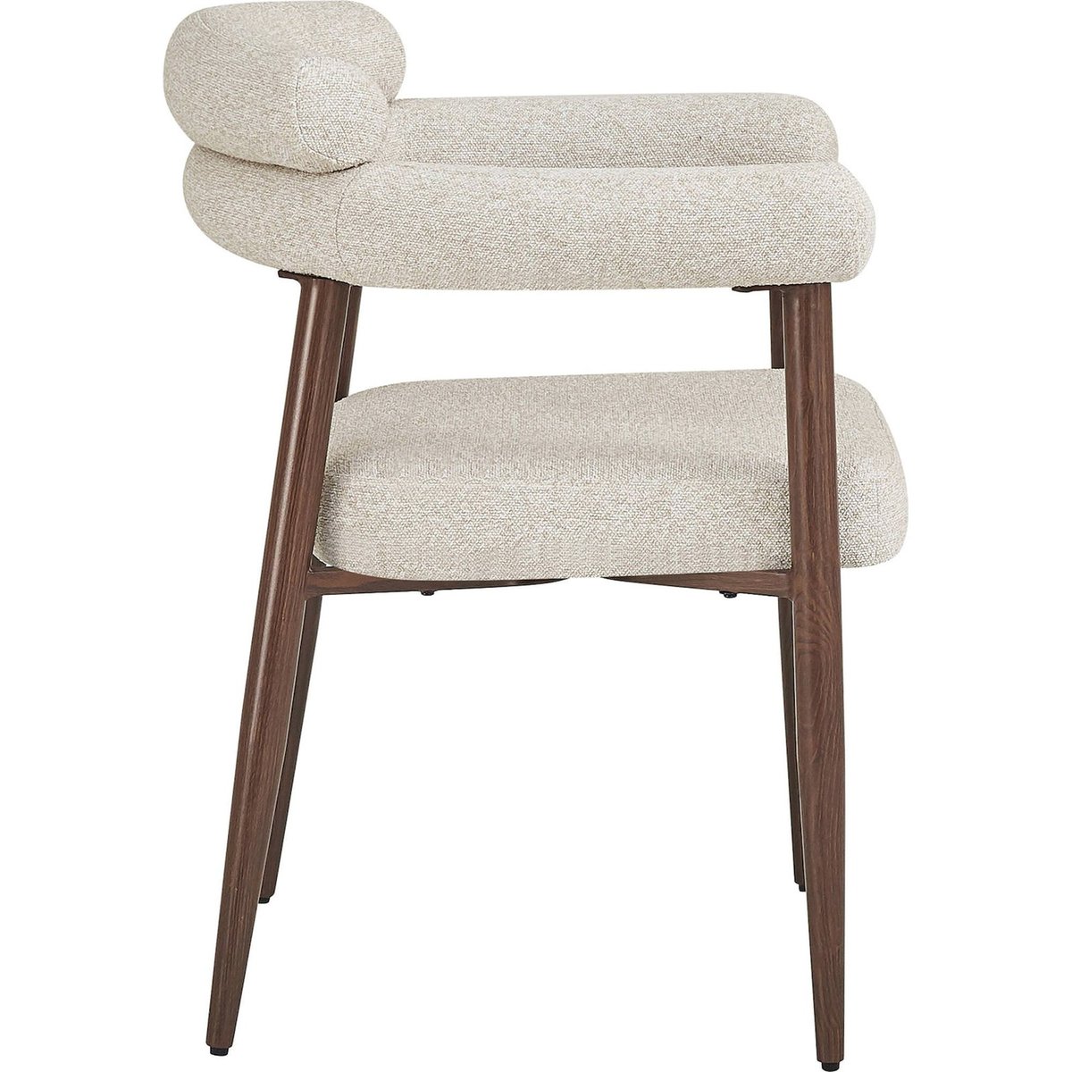Chaise de salle à manger PRAGESS en bouclette beige chiné adventure, RECOLLECTION