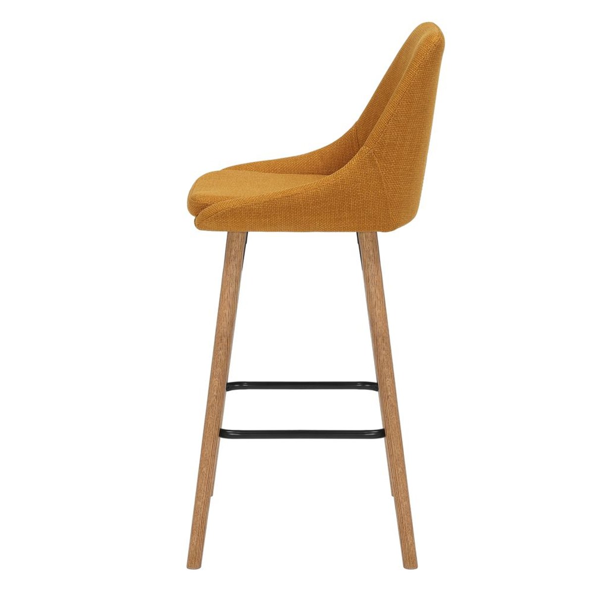 Chaise snack en tissu pied chêne ocre, ZAGO