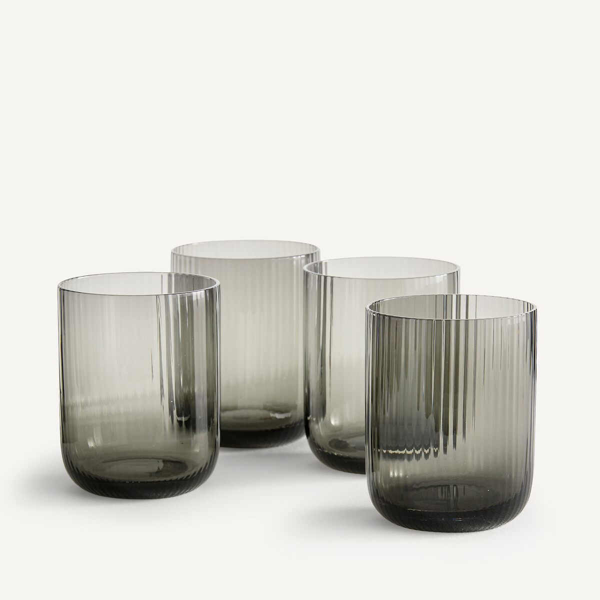 Lot de 4 verres à eau, Tupia gris fumé, AM.PM