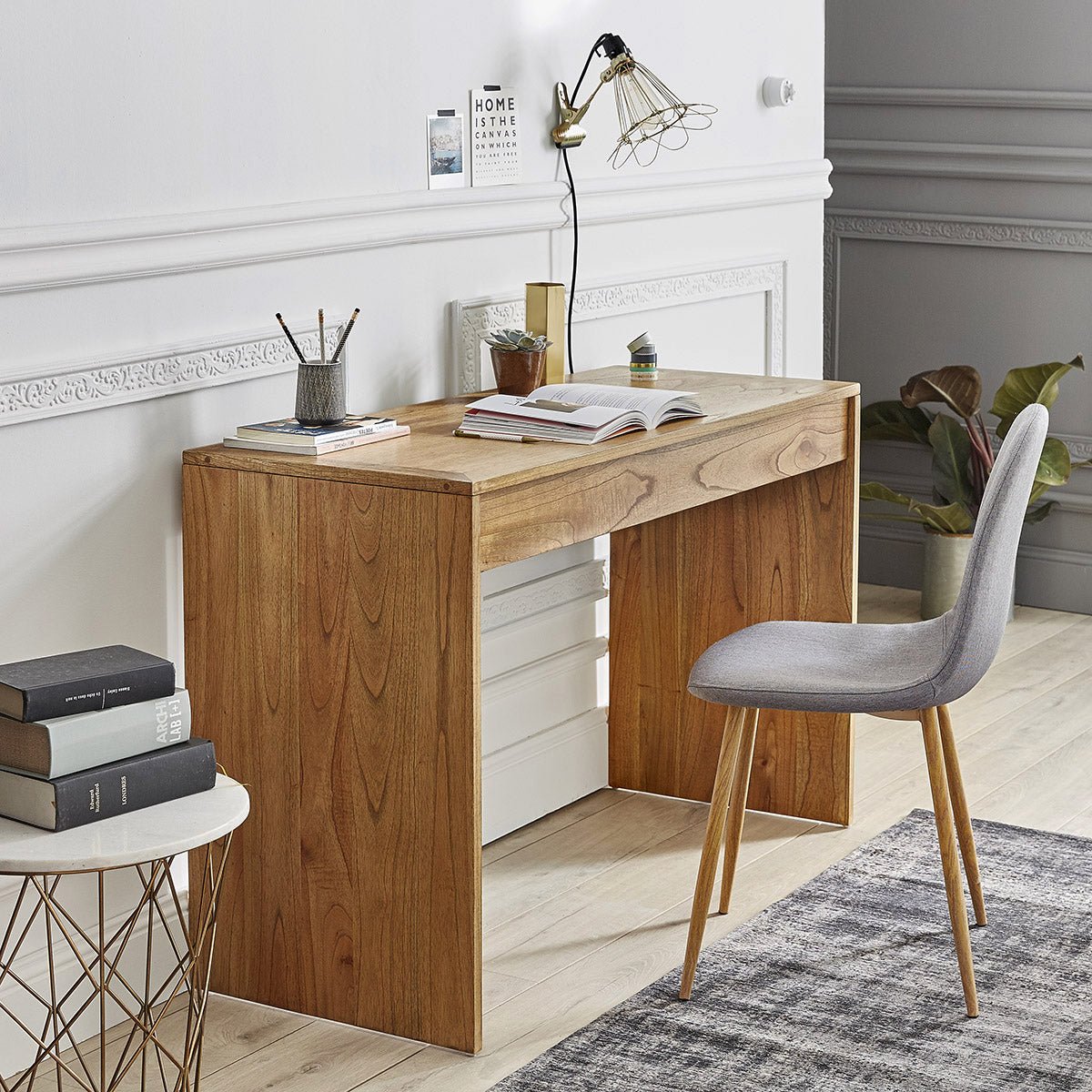 Console en bois massif 120 cm 1 tiroir  TILO naturel, BERAH GETAH