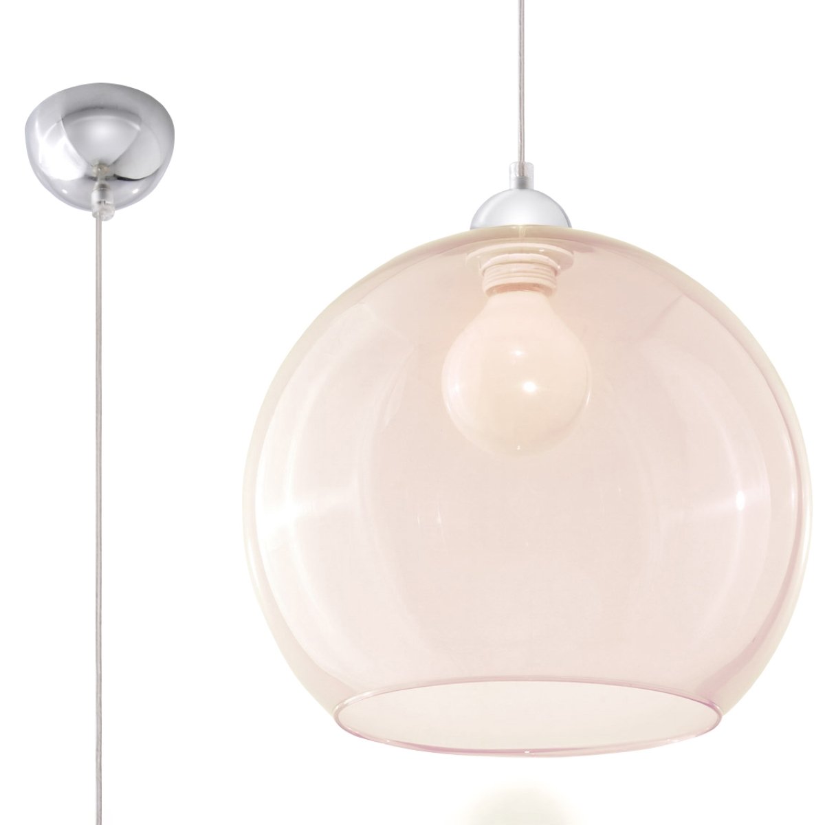 Suspension Acier Champagne E27 1 Ball gris, EDEN