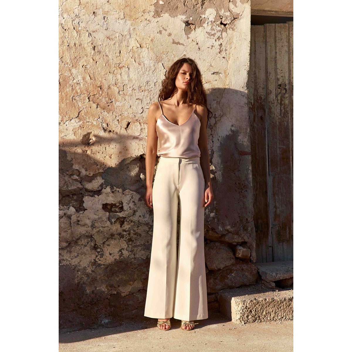 Pantalon flare uni PONNY 12-ivoire, LA PETITE ETOILE