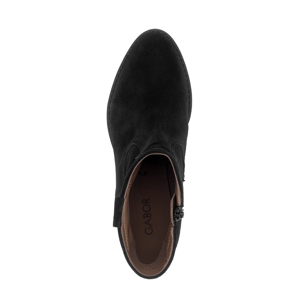 Bottines en cuir à talon décroché noir velours, GABOR