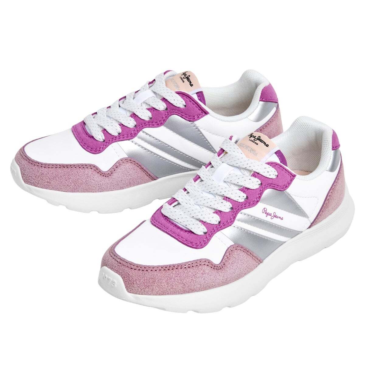 Baskets Combinées Avec Détails Métallisés violet malva, PEPE JEANS