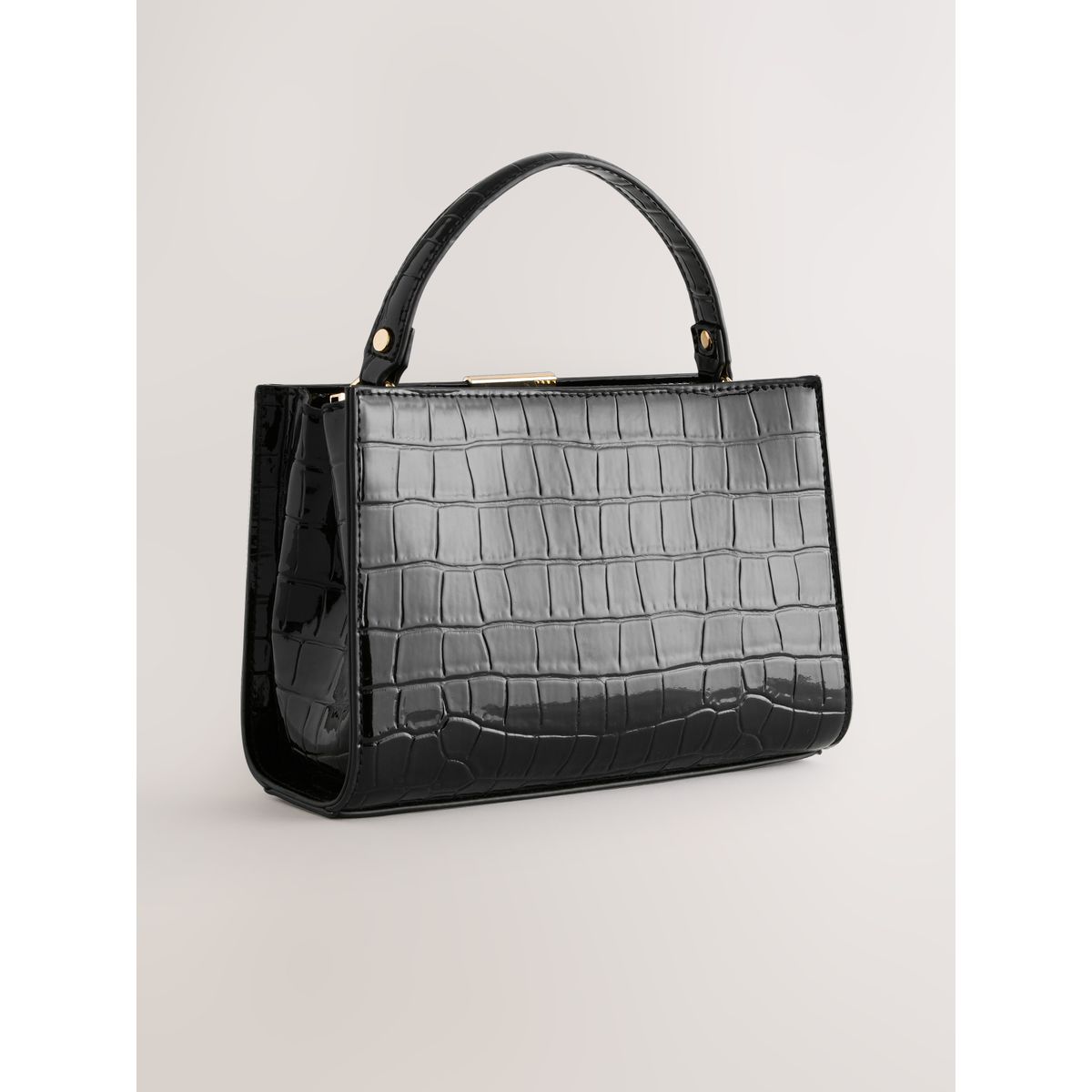 Sac effet croco avec anse sur le dessus noir, NEXT