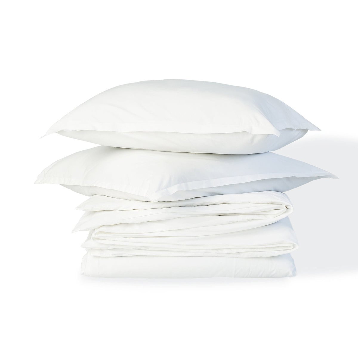 Parure + taies 65x65 percale de coton NINA blanc, FEBRONIE