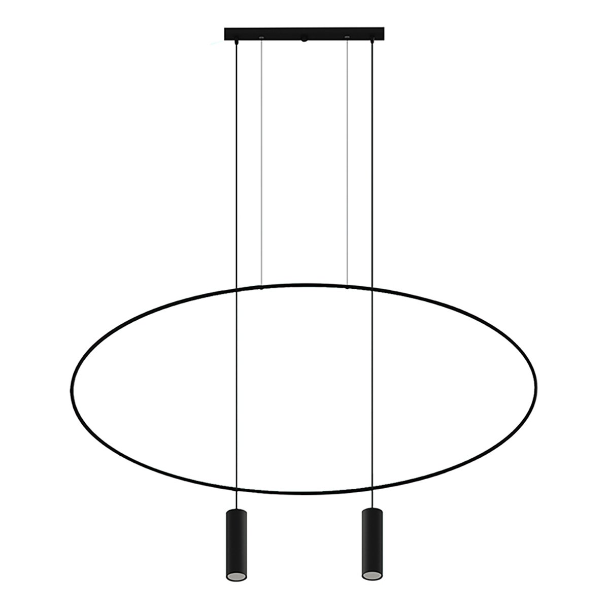 Suspension Acier Noir GU10 2 Holar noir, EDEN