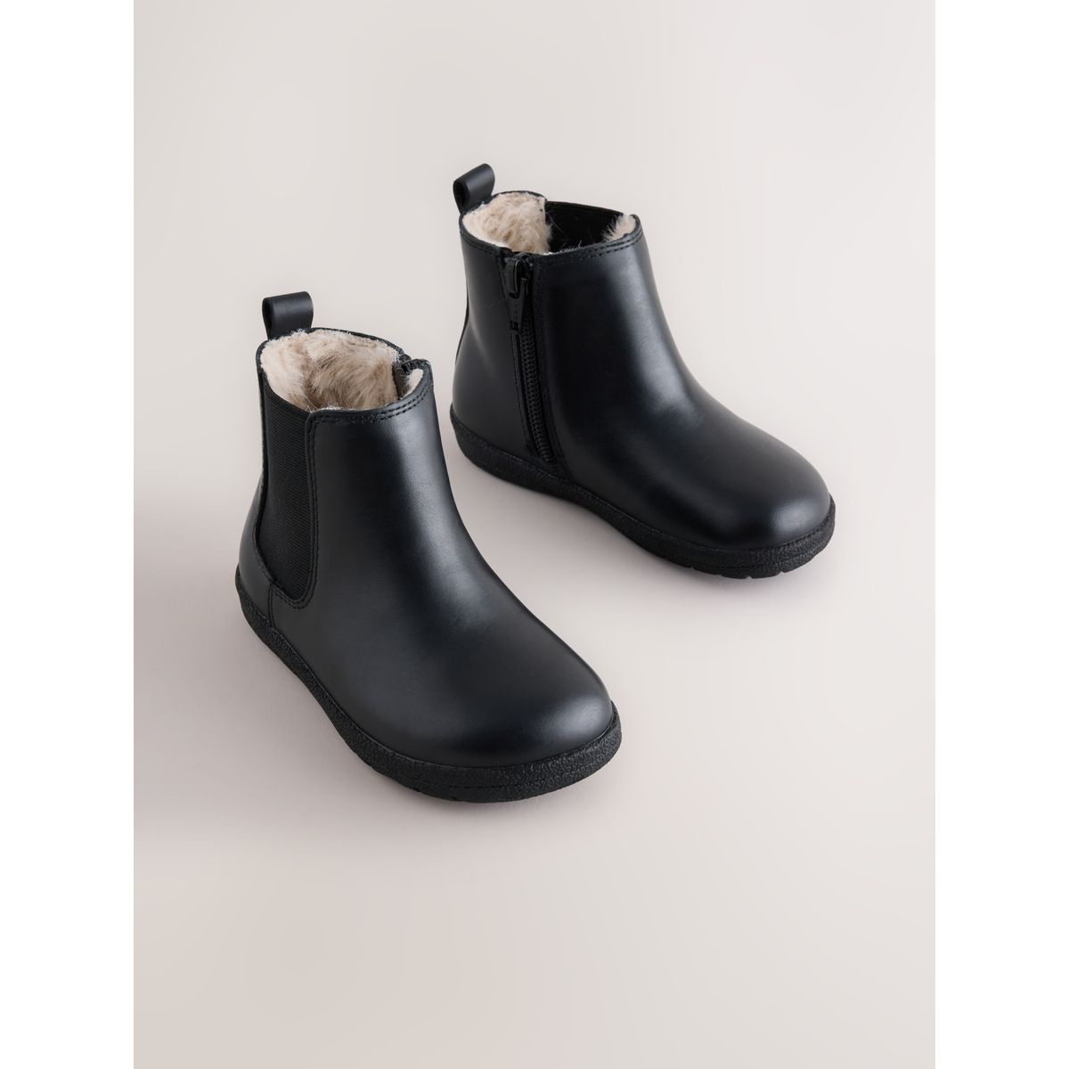 Bottines chelsea en cuir barefoot noir, NEXT