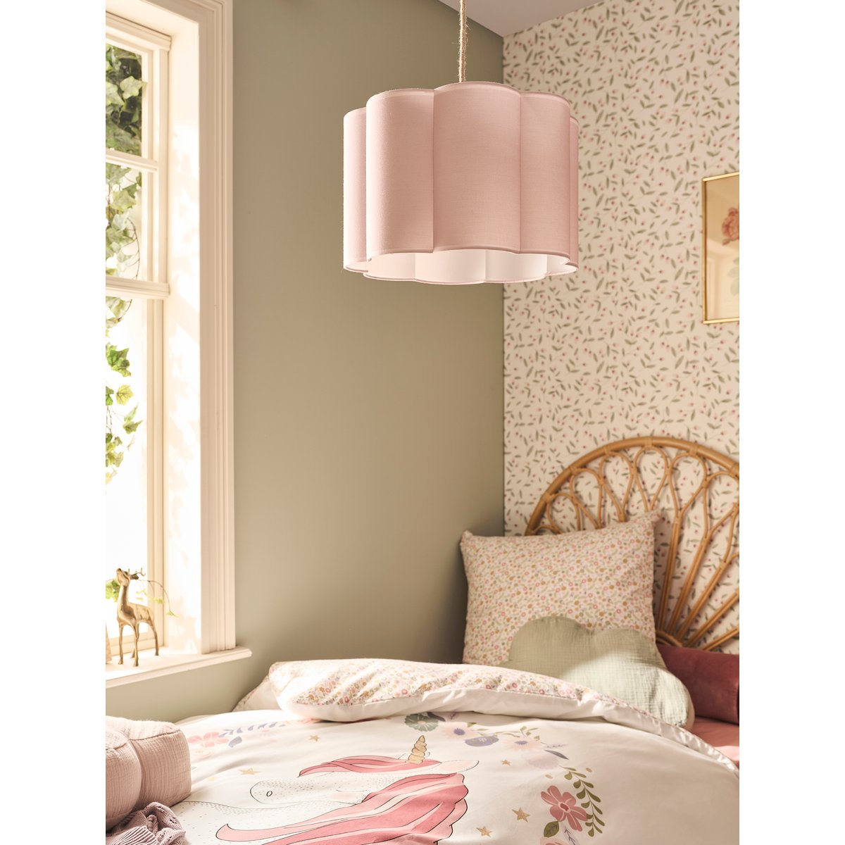 Abat-jour fleur bicolore rose, VERTBAUDET