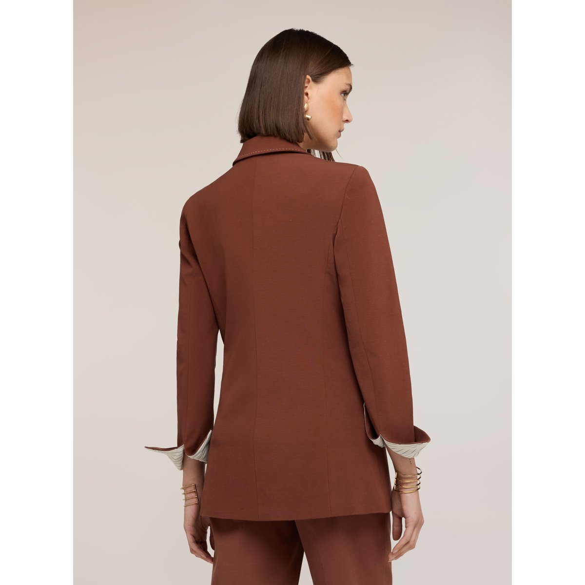 Veste avec surpiqûres The Tailoring Lab marron, MOTIVI